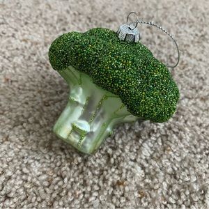 New Broccoli Glass Blown Christmas Ornament